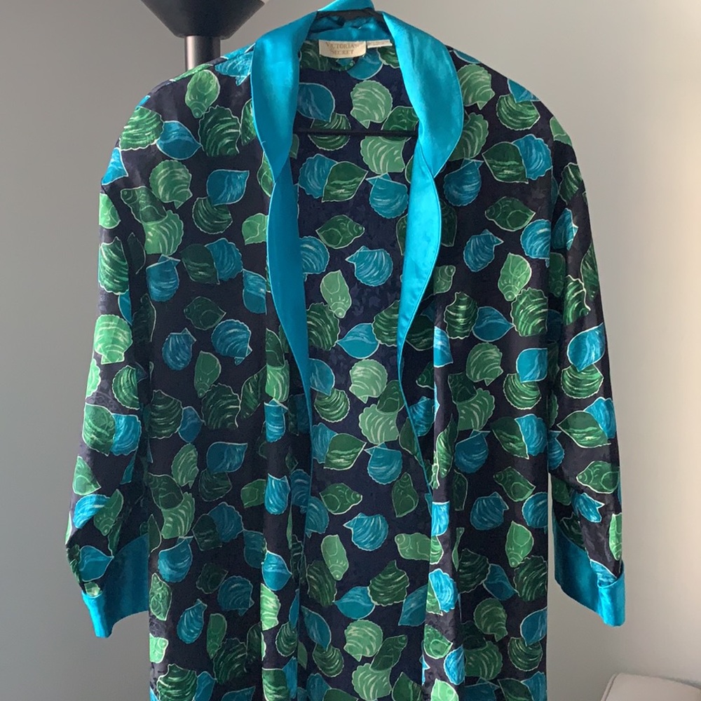 Vintage RARE Victoria Secret Satin-Trim Robe
